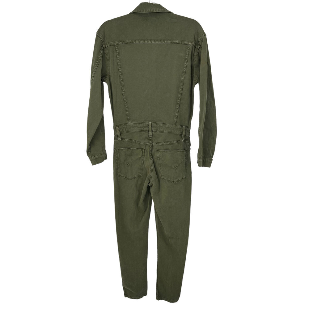 Hudson Sloane Long Sleeve Utility Jumpsuit Olive Green Stretch Cotton Romper XS - Picture 4 of 11